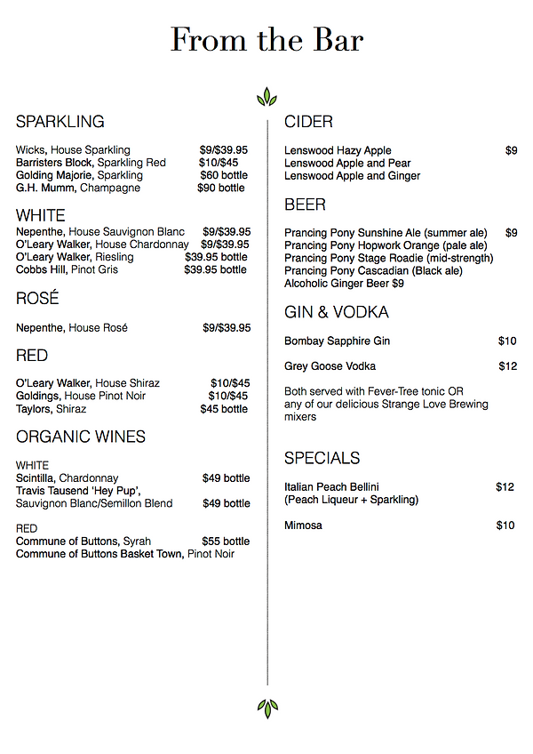 Oakbank Menu Karkoo Nursery